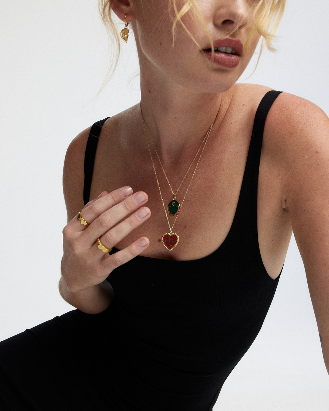 Toi Toujours Necklace - Red Enamel