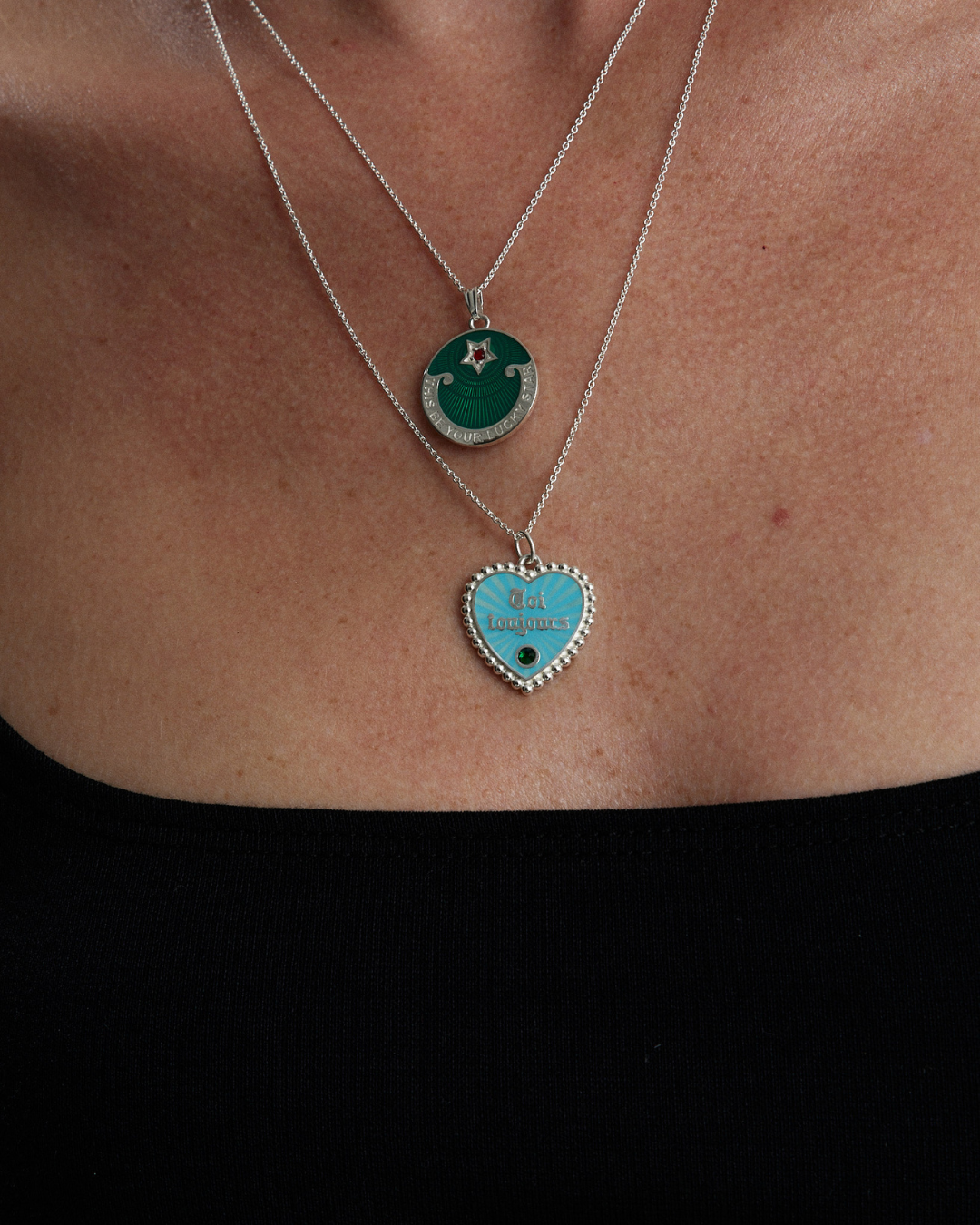 Toi Toujours Necklace - Blue Enamel