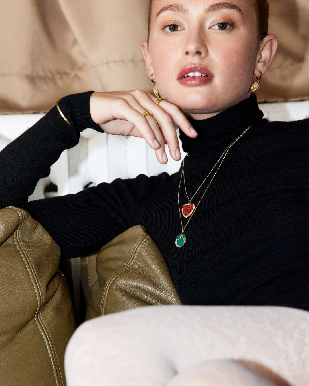 Lucky Star Pendant - Green Enamel