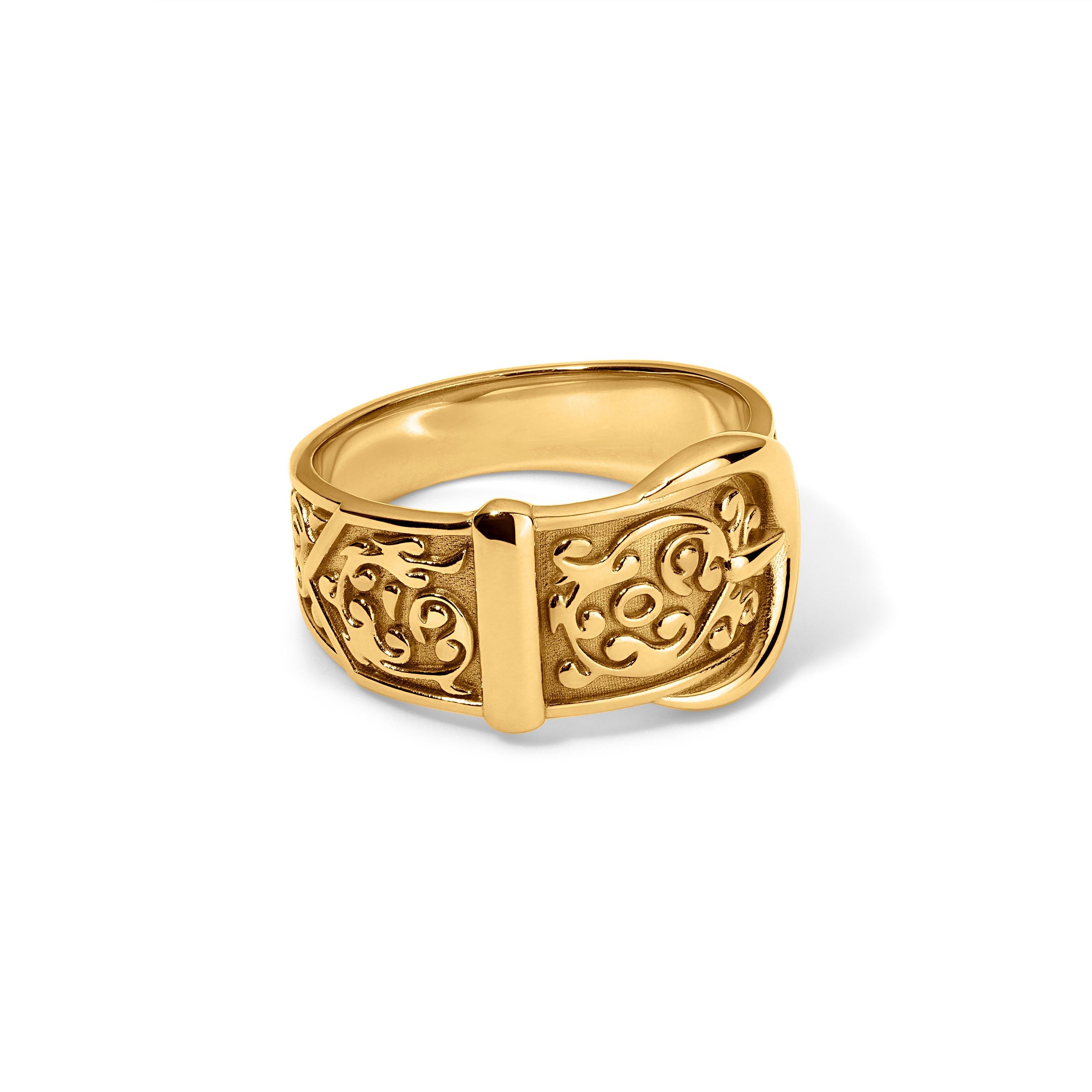 Victorian Buckle Ring - 14K Gold Vermeil