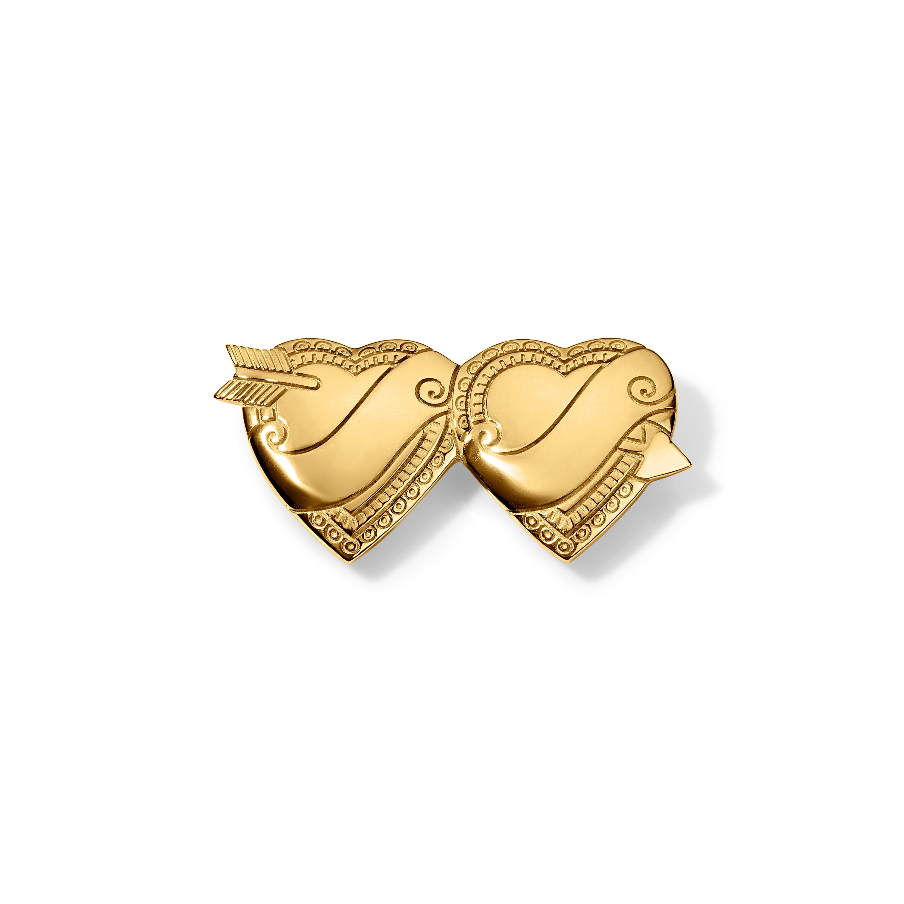 Double Heart Brooch
