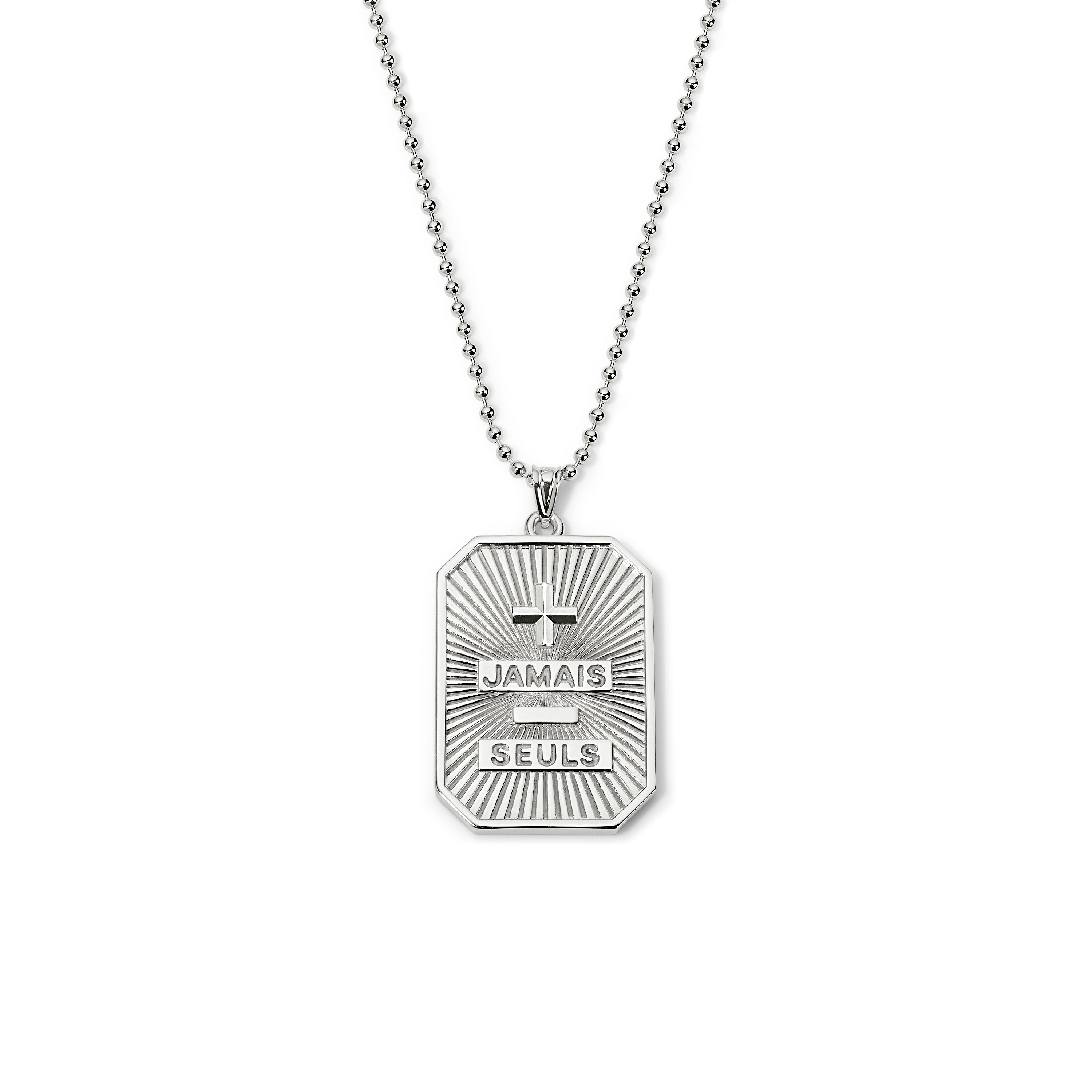 Jamais Seuls Dog Tag - .925 Sterling Silver