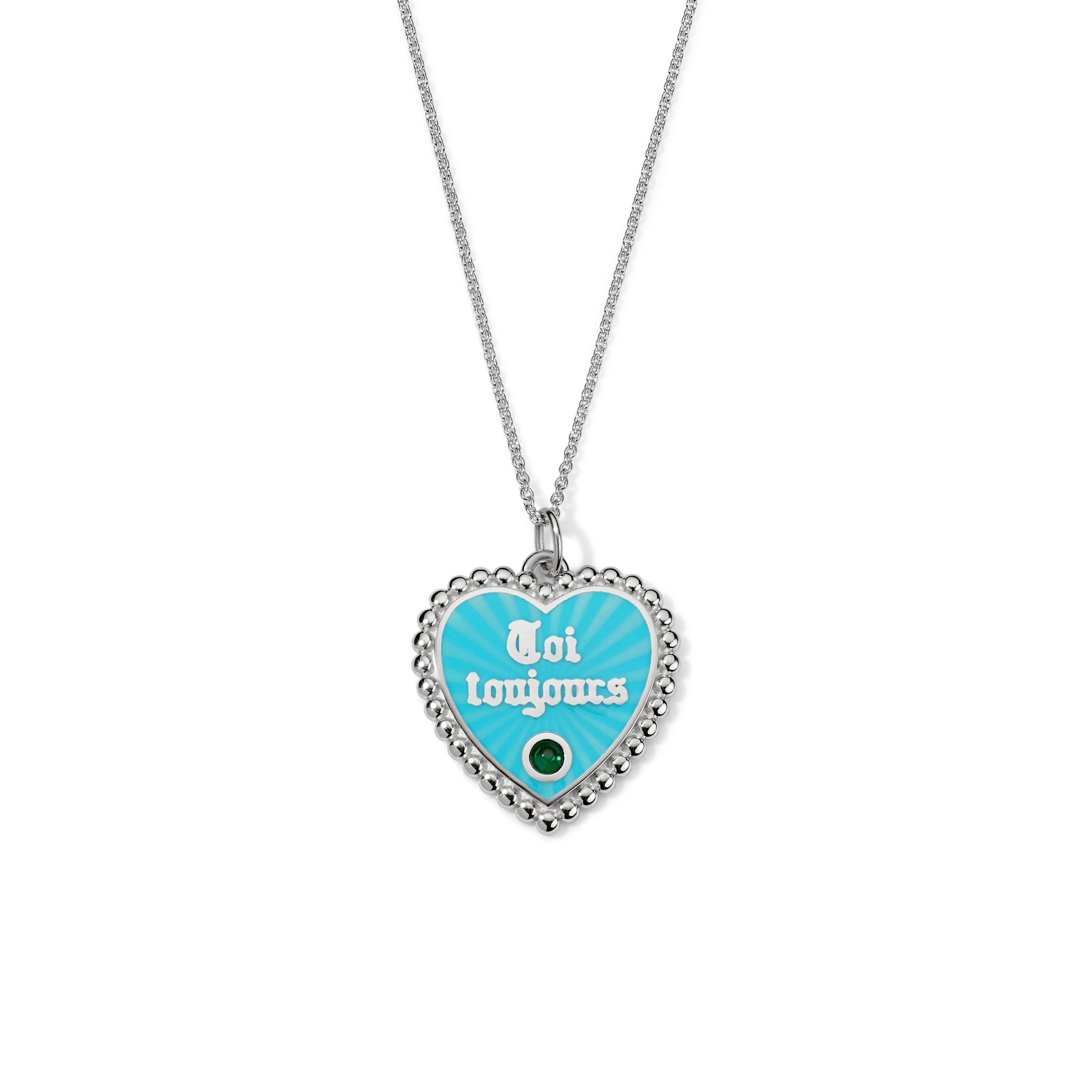 Toi Toujours Necklace - Blue Enamel