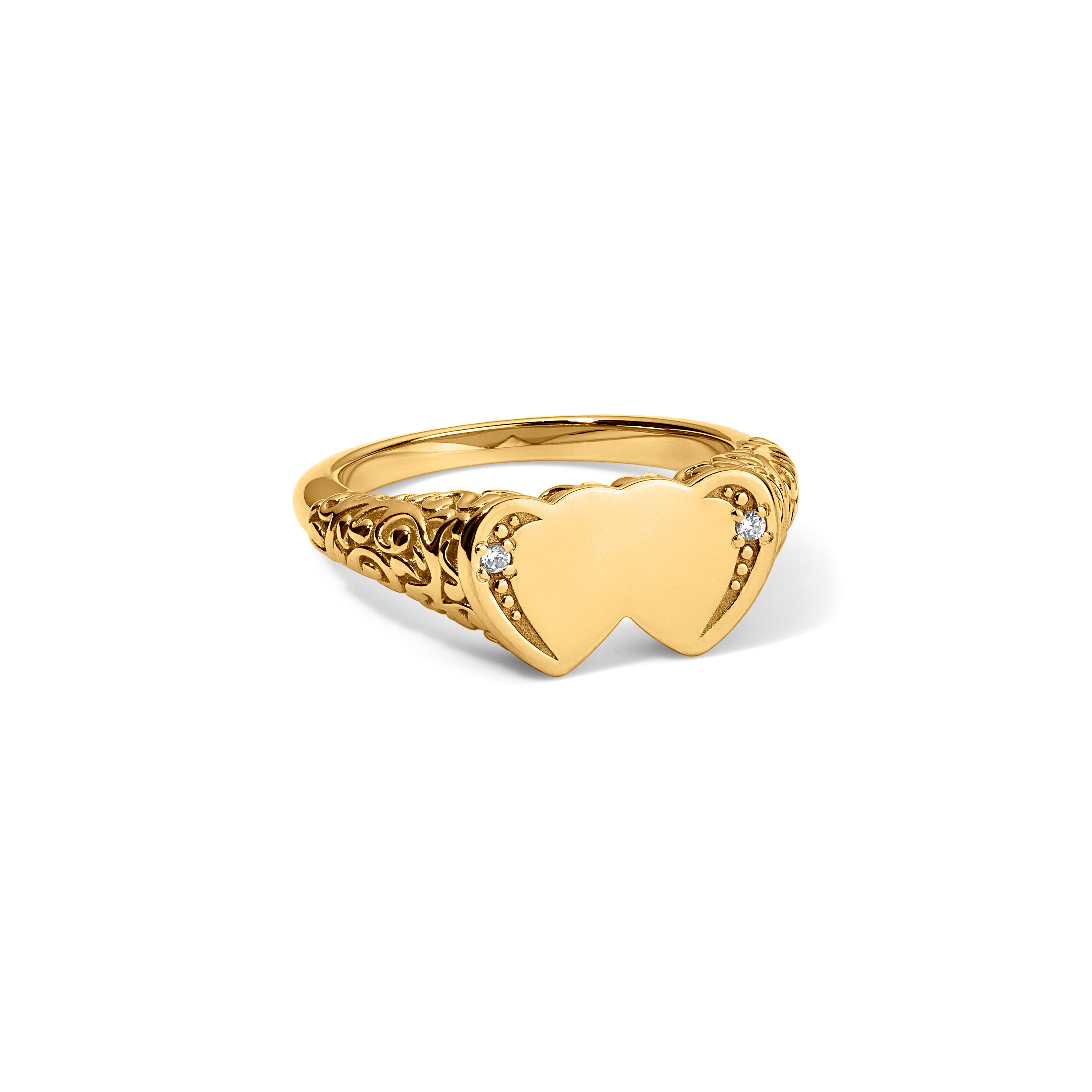Victorian Varsity Ring - 14K Gold Vermeil