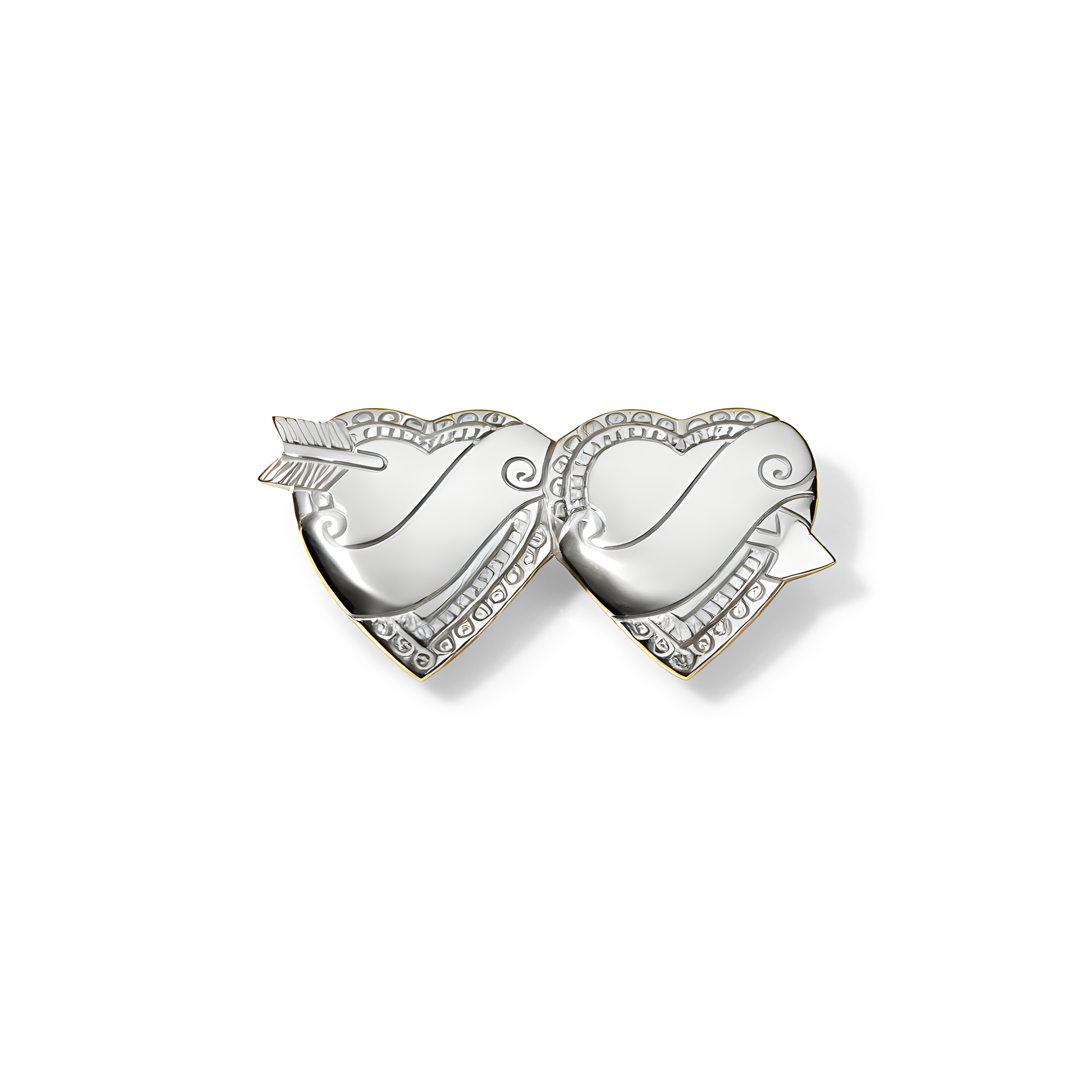 Double Heart Brooch