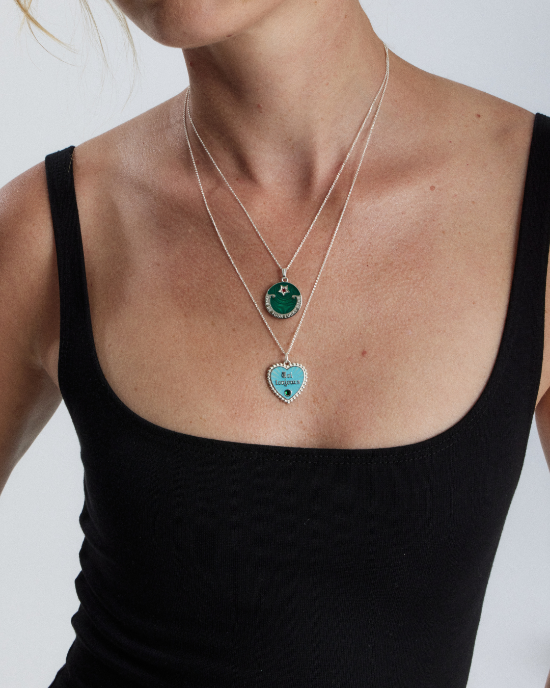 Lucky Star Pendant - Green Enamel