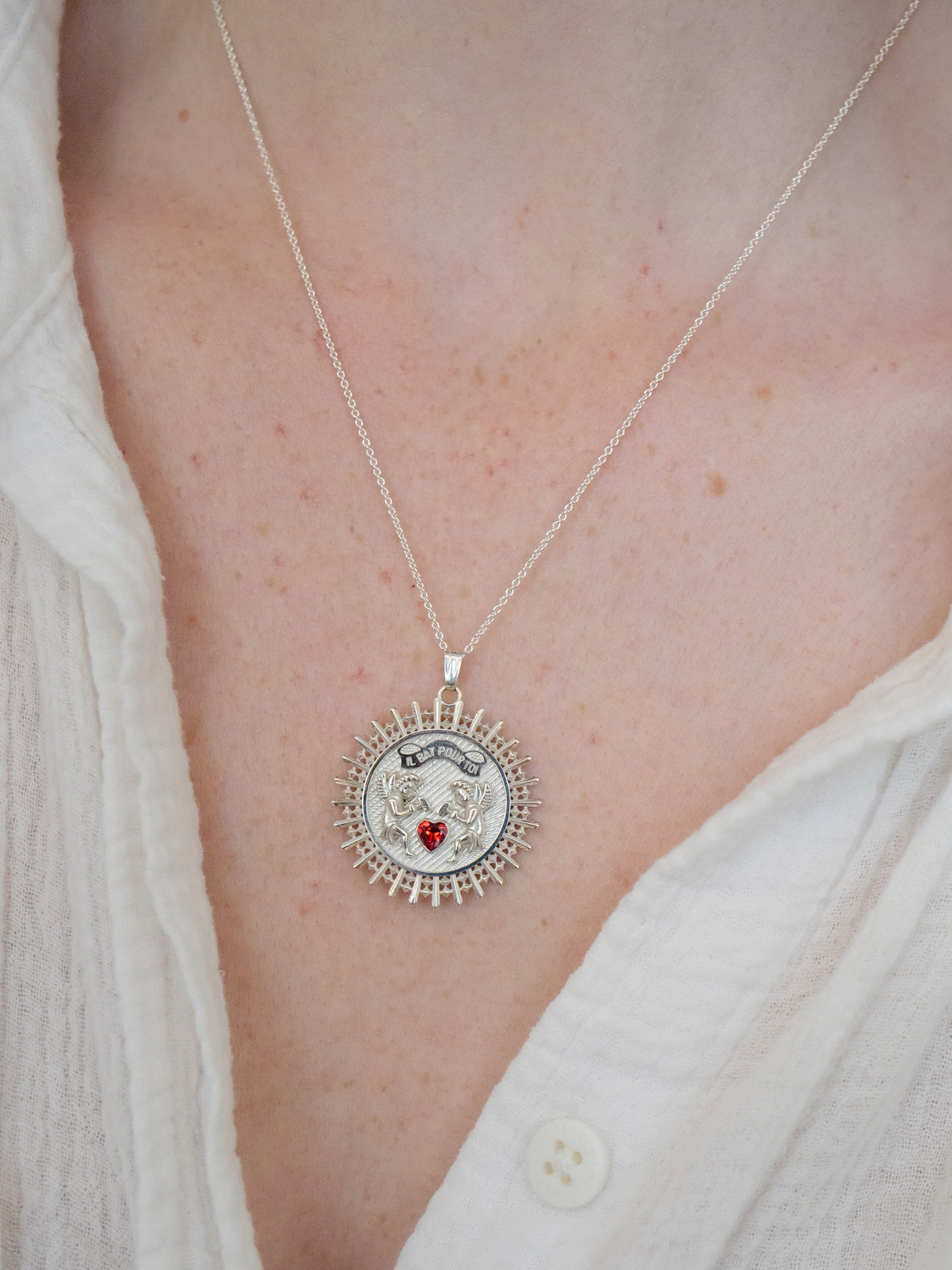 Il Bat Pour Toi Pendant - Sterling Silver