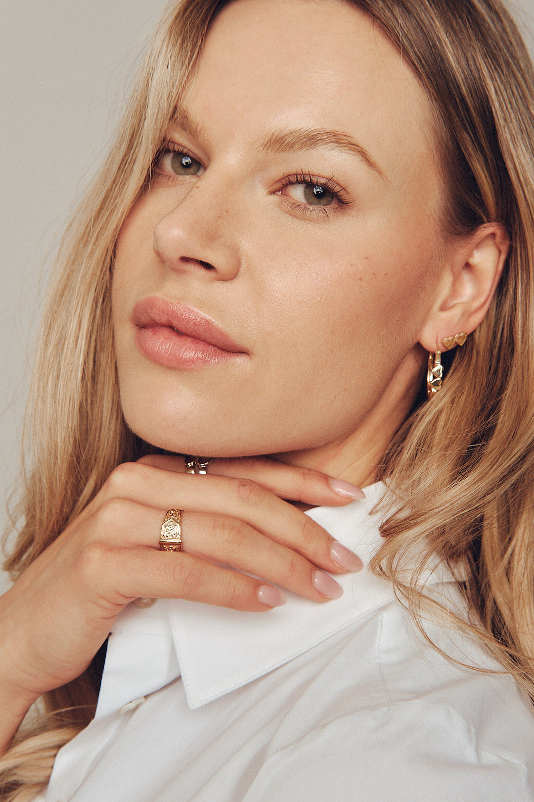 Double Heart Buckle Hoop - Sterling Silver