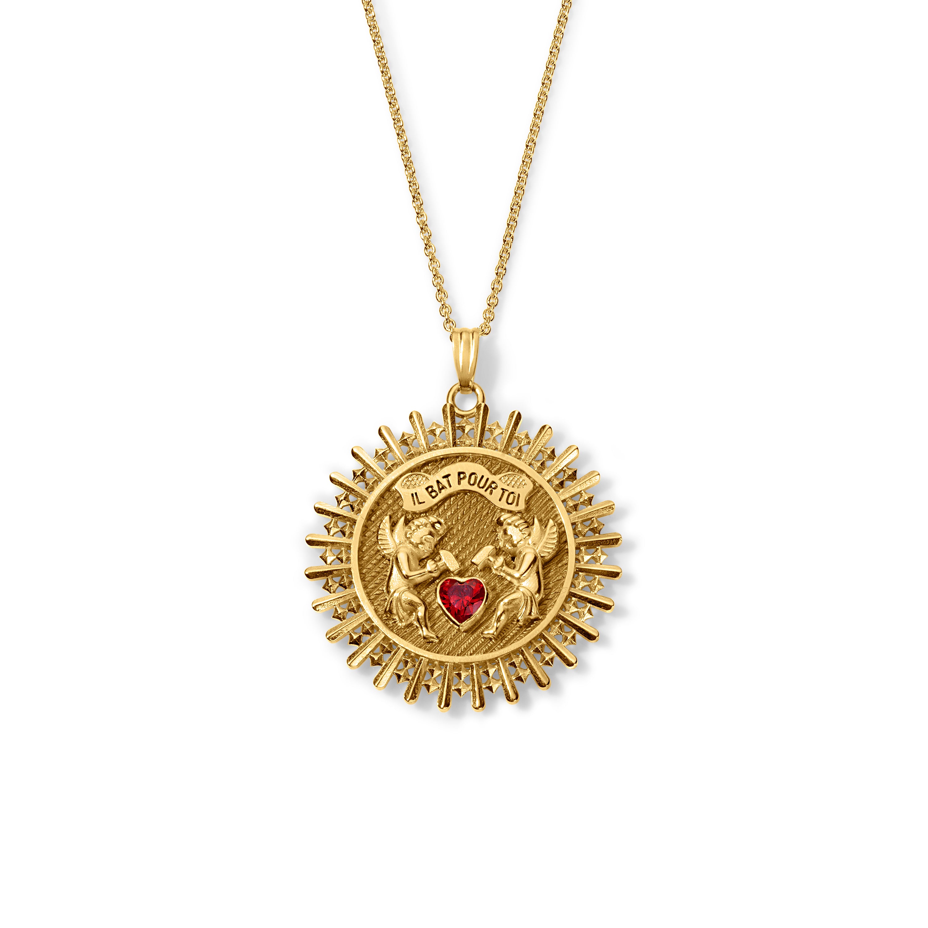 Il Bat Pour Toi Pendant - Gold Vermeil