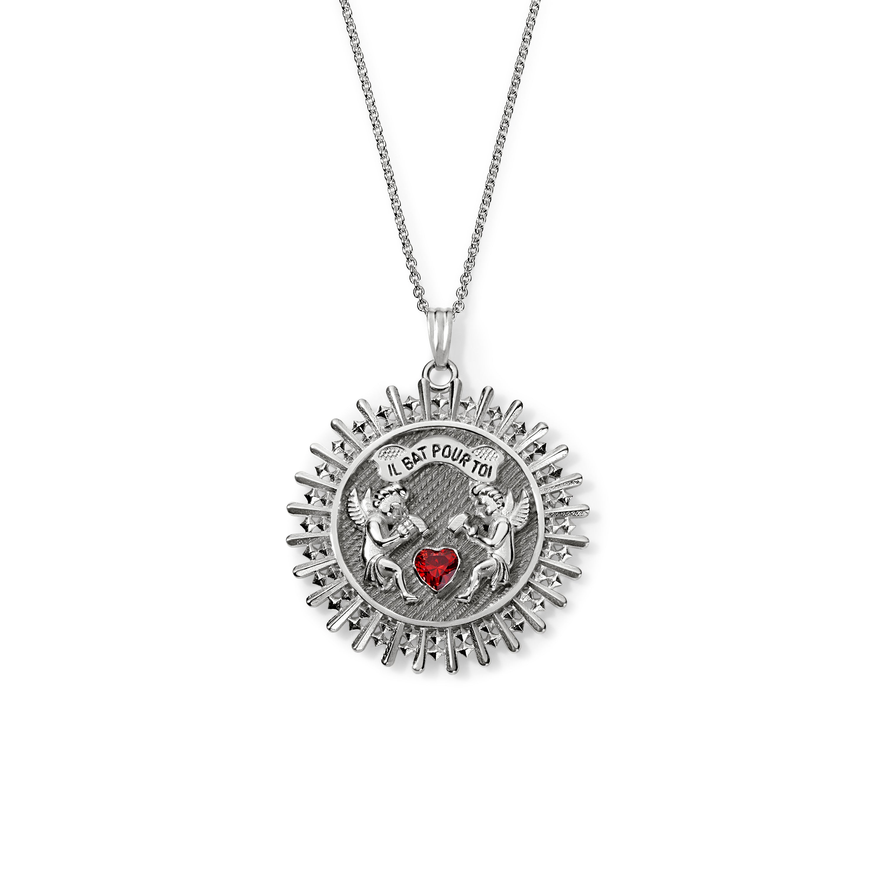 Il Bat Pour Toi Pendant - Sterling Silver