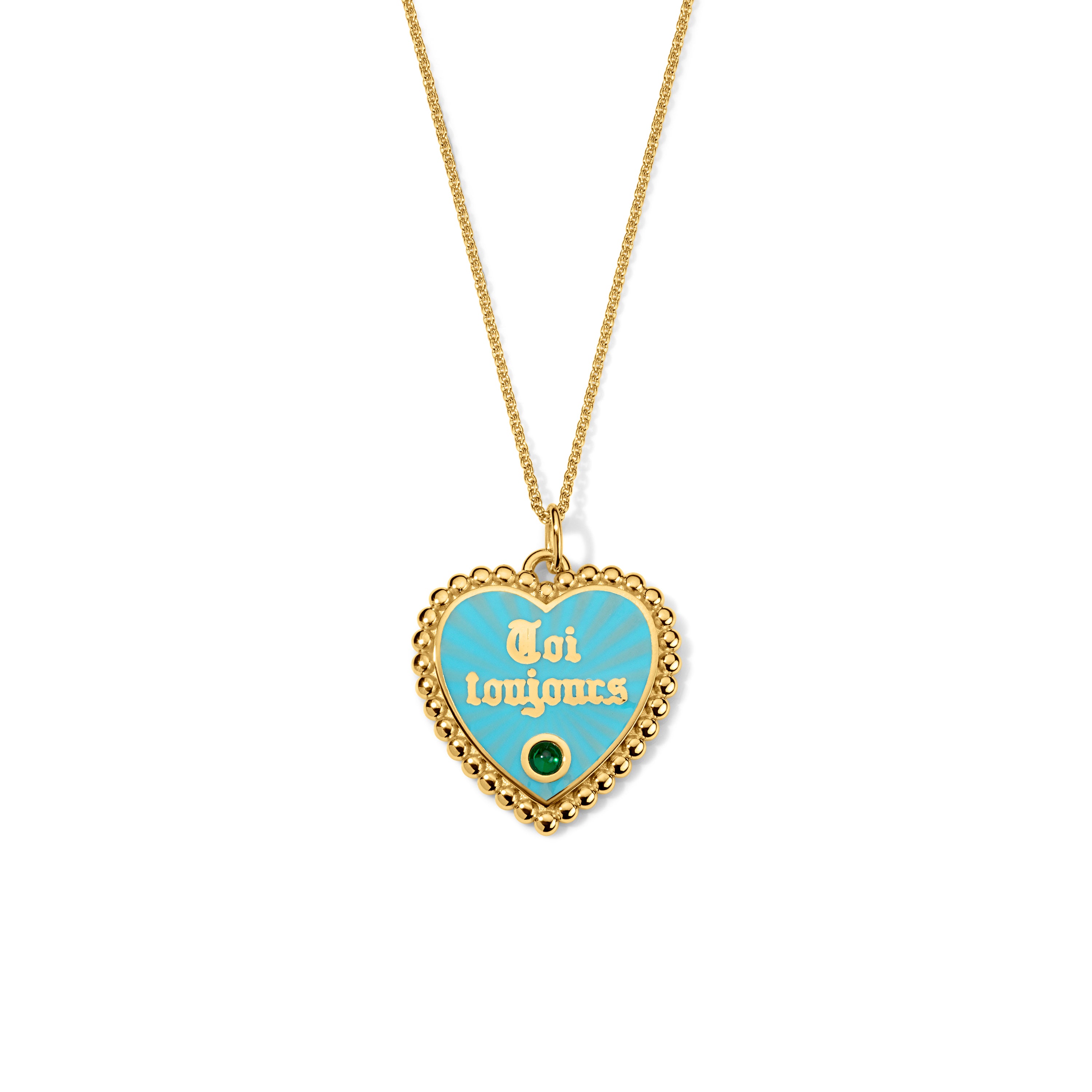 Toi Toujours Necklace - Blue Enamel